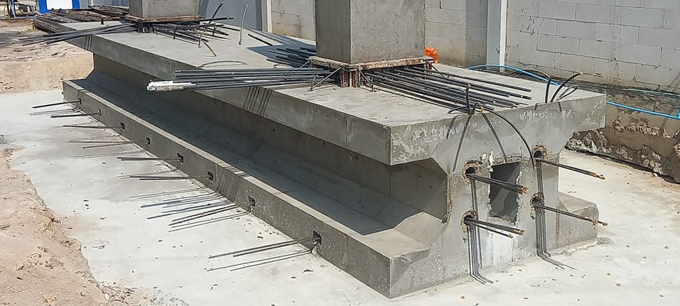 Post-tensioned footing