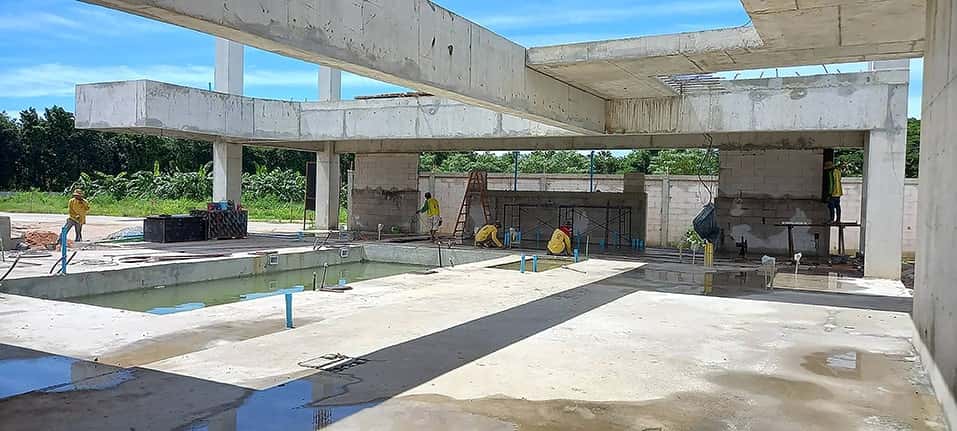 Post-tensioned concrete structure at Lieb Tang Rodfai Villas