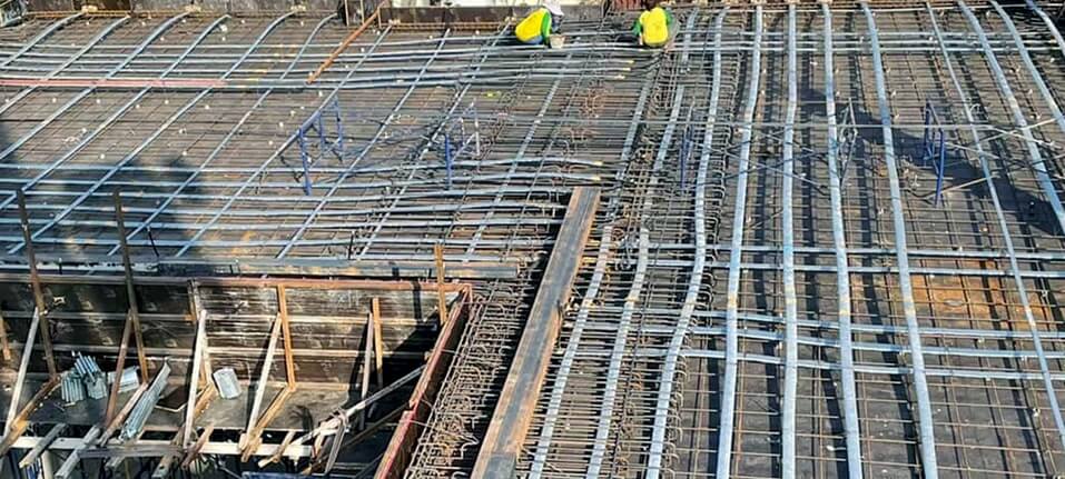 2nd floor concrete slab that has been strongly post-tensioned, November 14, 2021