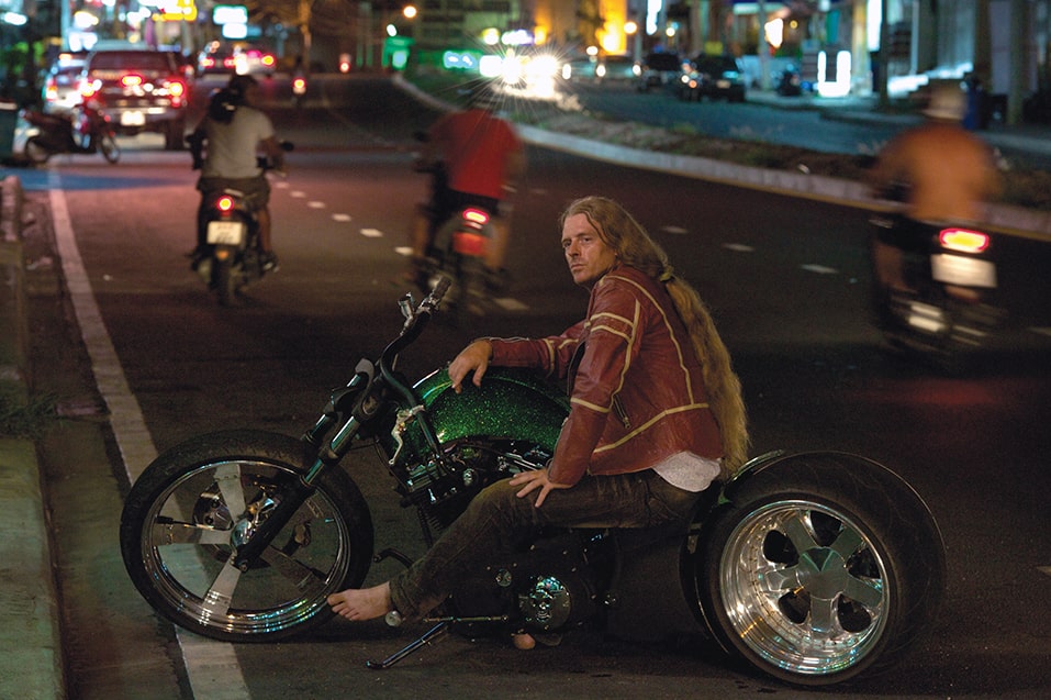 Mario Kleff on his motorcycle in Pattaya