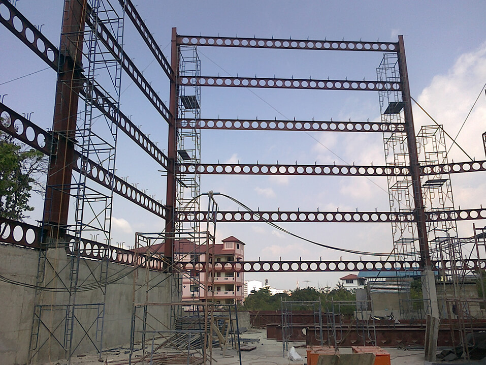 Steel frame structure of Park Royal 2